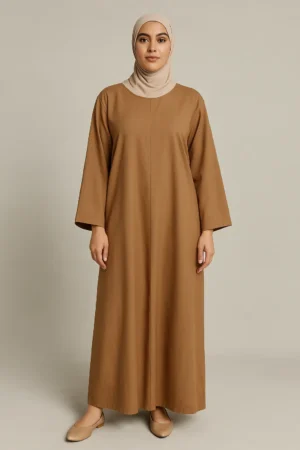 Classic Everyday Abaya – Camel Brown